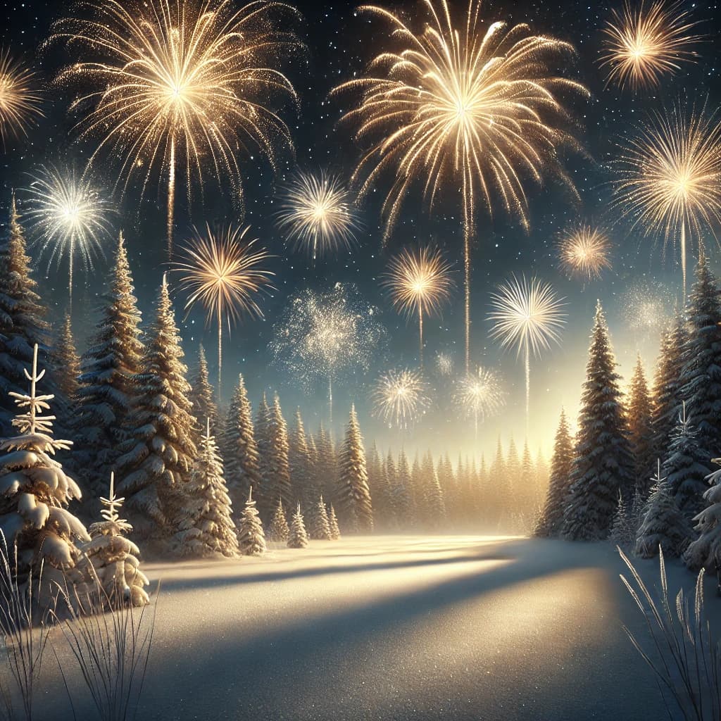 Snowy Fireworks